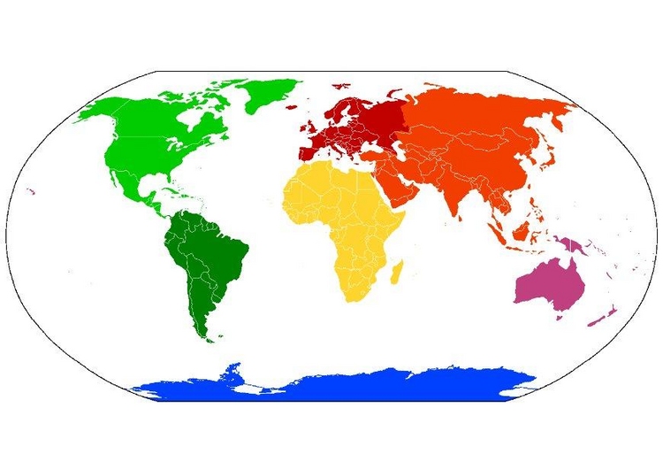 Map Of 7 Continents And 4 Oceans. 4. How many continents there