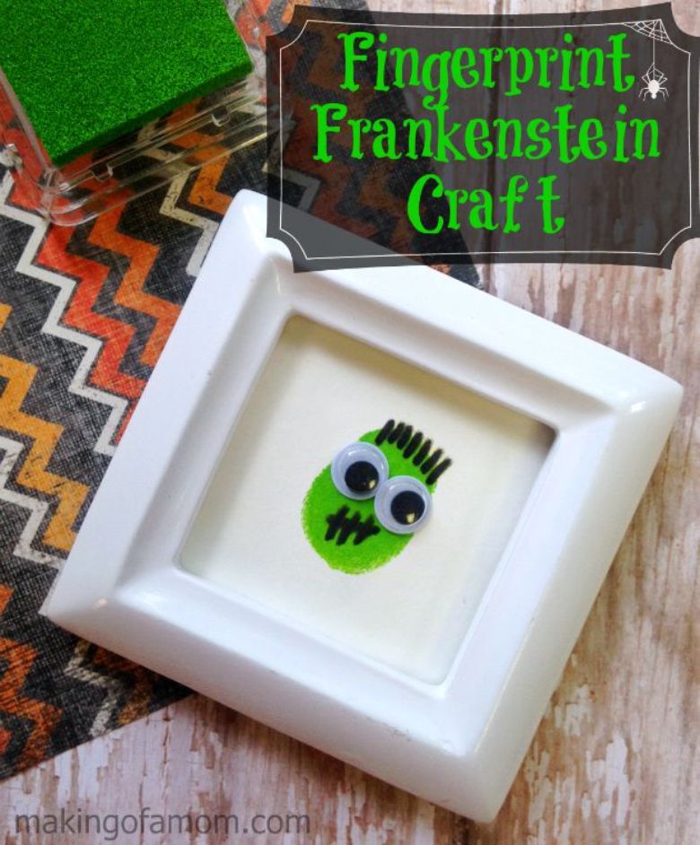 Fingerprint Frankenstein Halloween Craft