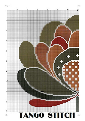 Elegant Scandinavian flower cross stitch pattern - Tango Stitch