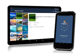 Android Tablet and Smartphone with LogicalDOC Mobile App on the screen