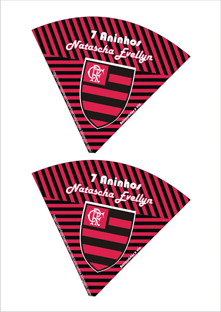 Cone para guloseimas de aniversário com escudo do Flamengo