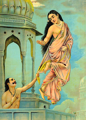Urvashi and pururavas painting Raja Ravi Varma