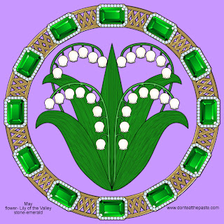 May is Lily of the Valley and Emeralds