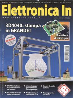 Elettronica In 219 - Ottobre 2017 | ISSN 1124-8548 | PDF HQ | Mensile | Elettronica
Elettronica In è una rivista mensile (10 numeri all'anno) di elettronica applicata con intenti didattici e divulgativi, rivolta a quanti operano nel campo della progettazione elettronica. 
In particolare ci rivolgiamo a quanti lavorano nei laboratori di Ricerca e Sviluppo e negli Uffici Tecnici di piccole e medie aziende nonché a quanti frequentano Corsi di Studio nel settore elettronico e informatico (studenti universitari e di scuola media superiore) ed ai loro insegnanti.
Prestiamo particolare attenzione anche a coloro che, pur non operando professionalmente in questi campi, sono affascinati dalla possibilità di realizzare in proprio dispositivi elettronici per gli impieghi più vari. 
I contenuti della rivista possono essere suddivisi in due differenti tipologie:
- Progetti pratici;
- Corsi teorici
In ciascun numero della rivista proponiamo progetti tecnologicamente molto avanzati, sia dal punto di vista hardware che software, che cerchiamo di illustrare nella forma più chiara e comprensibile occupandoci delle modalità di funzionamento, dei particolari costruttivi e delle problematiche software. In questo modo il lettore può acquisire e sperimentare in pratica una serie di conoscenze utili per cimentarsi in seguito con progetti simili o ancora più complessi. In ogni caso tutti i circuiti proposti sono originali ed hanno un'utilità immediata.
Nel secondo caso (Corsi teorici) vengono trattati argomenti di grande attualità per i quali non esistono ancora (o esistono in maniera frammentaria) informazioni approfondite. Agli aspetti teorici fanno sempre seguito applicazioni pratiche con le quali verificare sul campo le nozioni teoriche apprese.