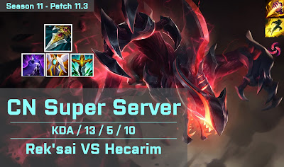 Reksai JG vs Hecarim - CN Super Server 11.3