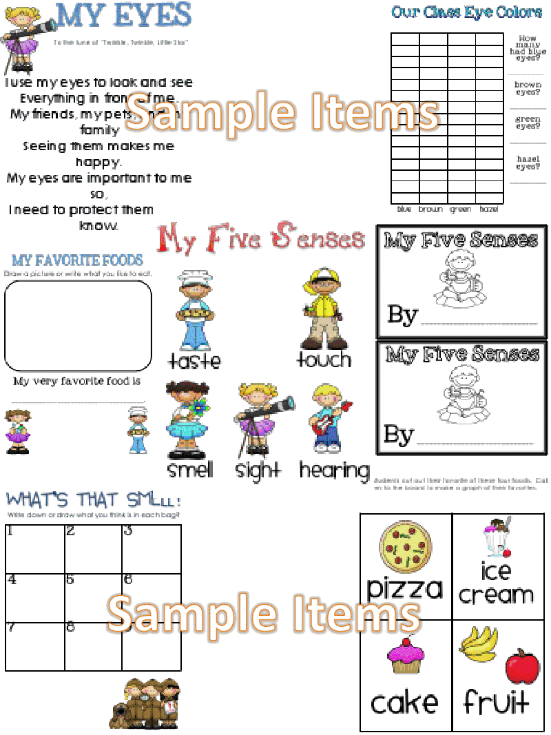 The Fun 1 grade five First Five  worksheet Senses in Grade senses