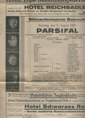 Programa del Festival de Bayreuth en el que tomó parte Jorg Mager