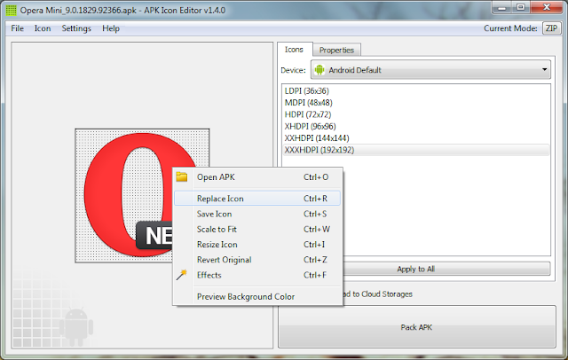 Android App - replacing icon in APK Icon Editor