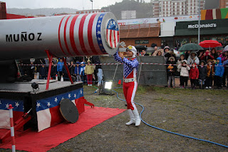 El hombre bala del Circo Italiano, en Barakaldo