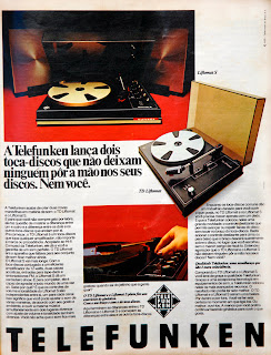 propaganda toca discos Telefunken - 1976. anos 70.  Reclame 1976.  década de 70. os anos 70; propaganda na década de 70; Brazil in the 70s, história anos 70; Oswaldo Hernandez;