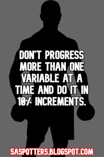 Don't progress more than one variable at a time and do it in 10% increments.