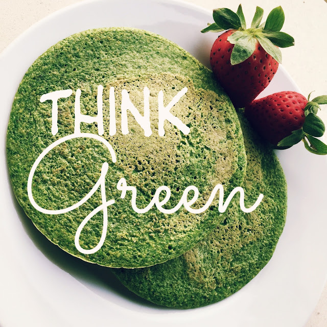 Spinach pancake, panqueca de espinaca, think green, healthy, saludable, breakfast