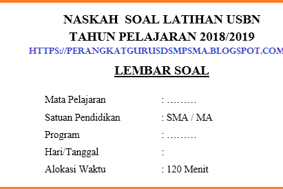 Download Soal USBN Sejarah SMA MA K-13 Tahun 2018/2019