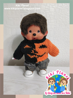 kiki monchhichi tricot halloween fait main