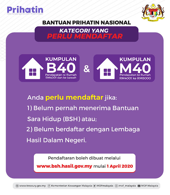 Bantuan Prihatin Nasional - Cara Mohon M40 dan B40 