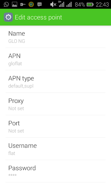 APN settings for  Glo Unlimited free browsing