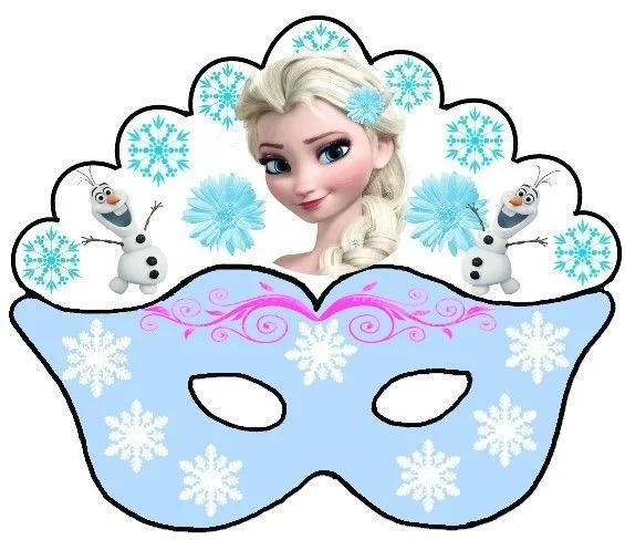 Olaf and Elsa: Free Printable Mask