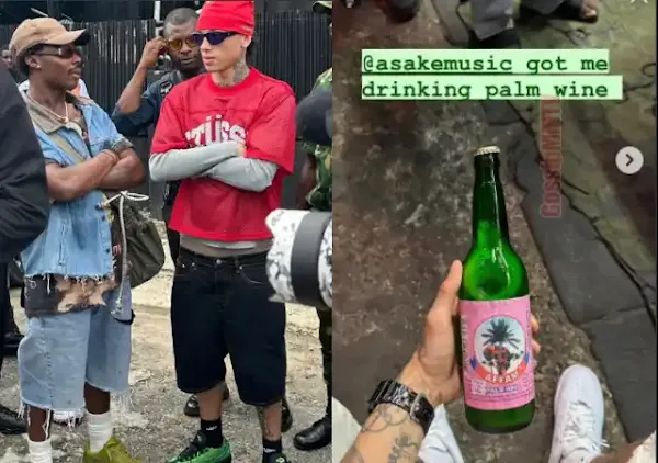 "Asake got me palm wine," says UK rapper Central Cee as he continues to enjoy his stay in Nigeria.