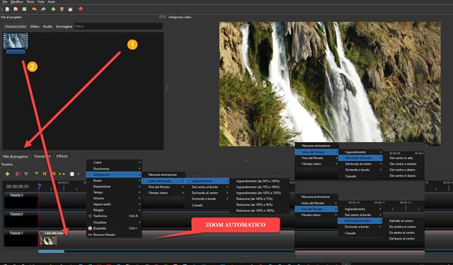 applicare lo zoom in automatico su OpenShot