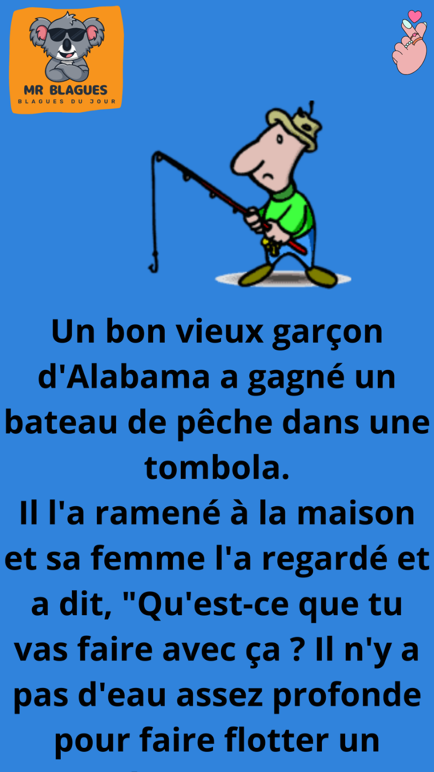 Un bon vieux garçon d’Alabama a gagné un bateau de pêche dans une tombola.