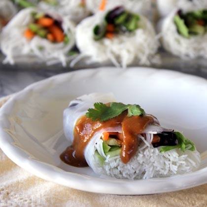 Veggie Spring Rolls with Hoisin Dipping Sauce