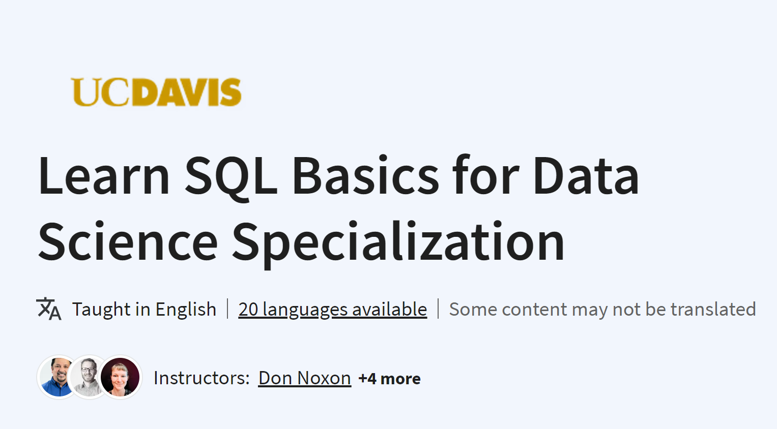 Learn SQL Basics for Data Science Specialization ~ Computer Languages ...