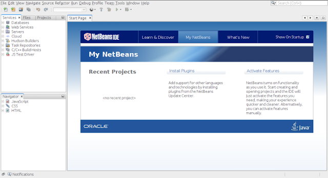 Tampilan antar-muka NetBeans IDE 8.0