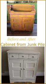 Eclectic Red Barn: Before and After of junk pile cabinet