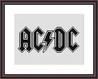 AC/DC logo cross stitch - Tango Stitch