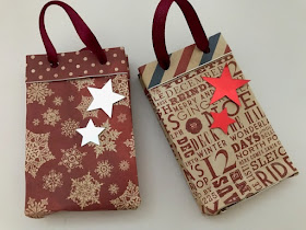 Mini Christmas gift bags made using Bostik glue products