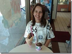 1236a Enjoying Chocloate Fudge Brownie Ice Cream in Waffle Cone  Baskin Robbins Cheyenne WY
