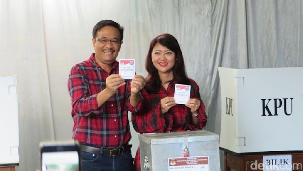 Djarot dan Istri Sudah Nyoblos di TPS 08 Kuningan Timur, Habis Itu Mau….