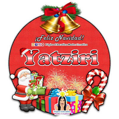 Nombre Yatziri - Cartelito por Navidad nombre navideño