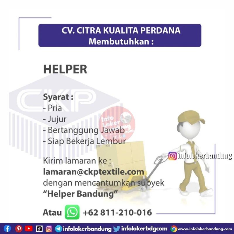 Lowongan Kerja CV.Citra Kualita Perdana Bandung Juli 2022