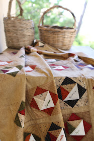 Quilt and two baskets