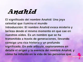 significado del nombre Anahid