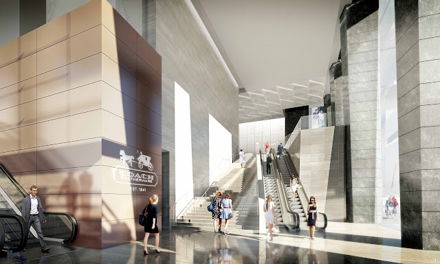 Picture of south tower lobby with escalators