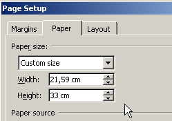 Menambah ukuran kertas Folio(F4) pada MS.Word  TRIK 