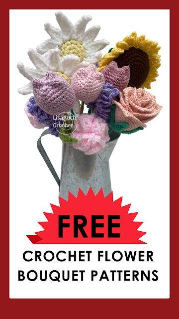 crochet flower bouquet patterns FREE