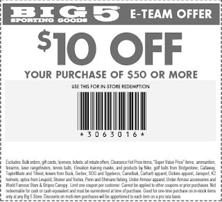 big 5 sporting  goods coupons 2018