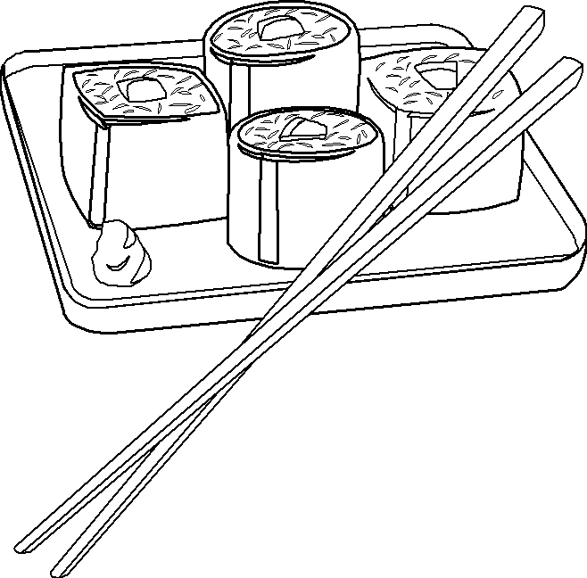 Japanese Sushi Food Coloring Pages | Kids Coloring Pages