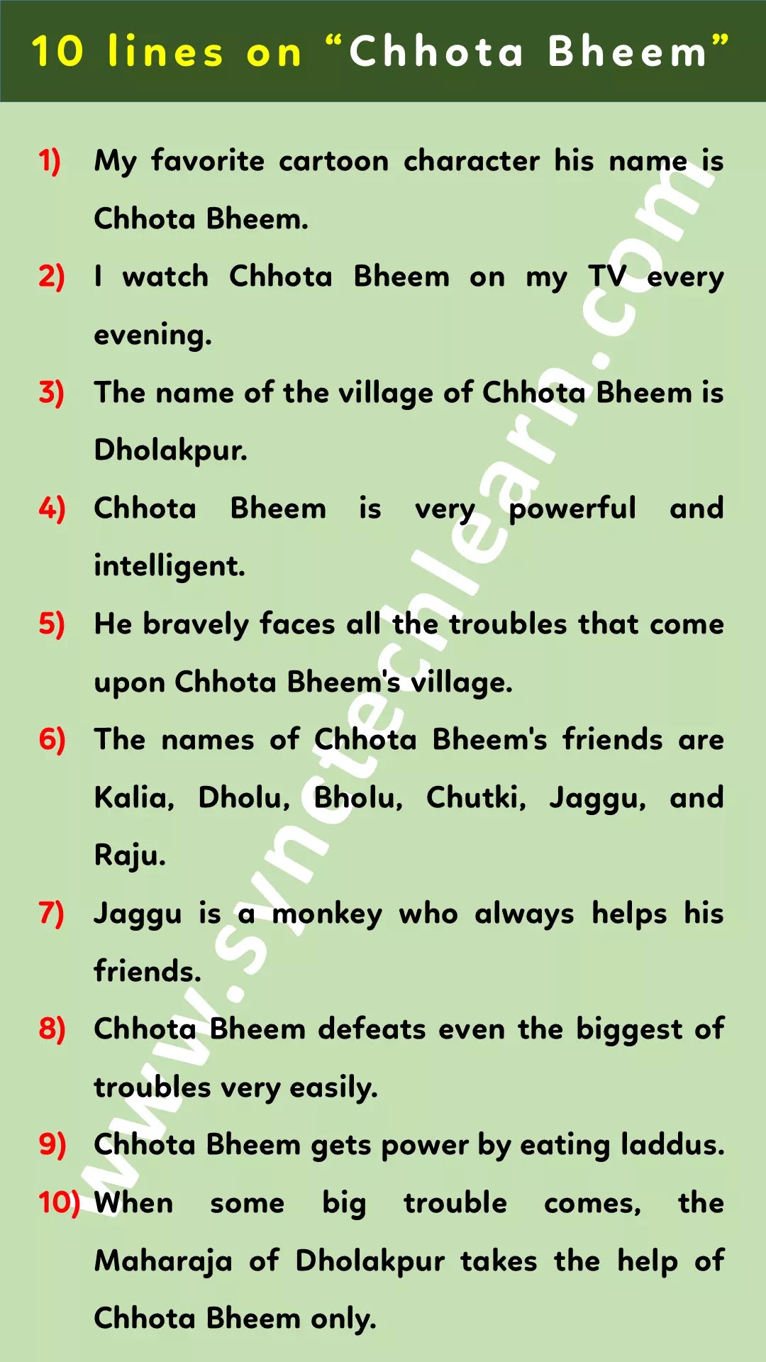 10 lines on Chhota Bheem in English
