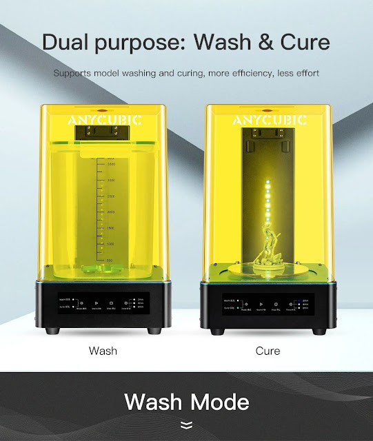 Anycubic® Dual Purpost Wash & Cure Machine 2 in 1 UV Resin Model Curing for 3D Printers