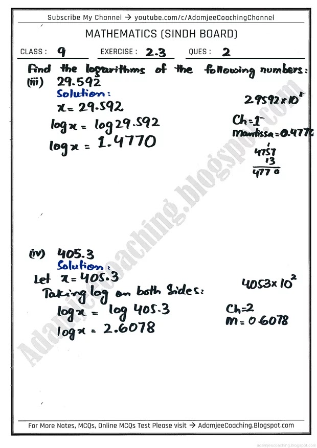 logarithms-exercise-2-3-mathematics-9th