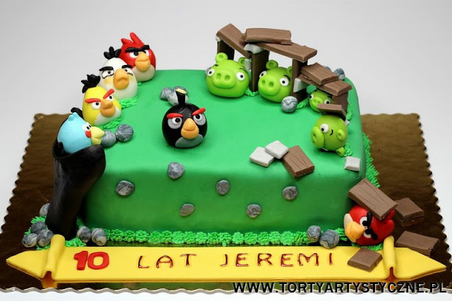 tort angry birds na 10 urodziny