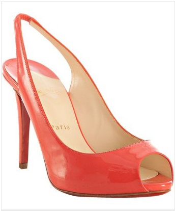 Christian Louboutin Coral Patent Lady Sling 100 slingbacks Wedding shoe 