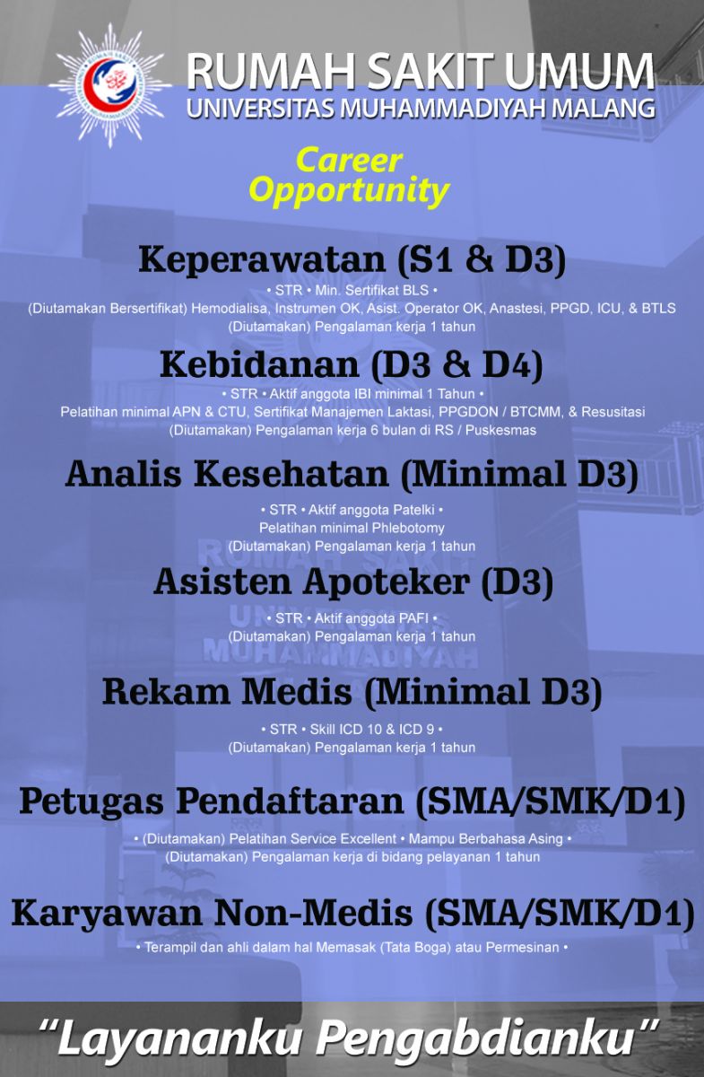 Klik di sini :: OPEN RECRUITMENT RUMAH SAKIT UNIVERSITAS 