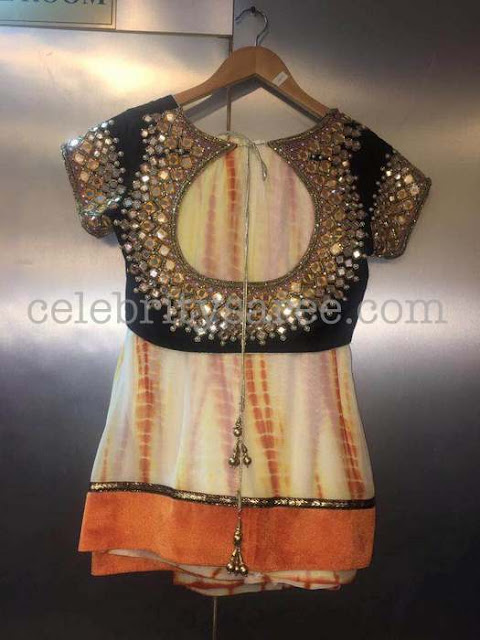 Mirror work Blouses with Simple Saris