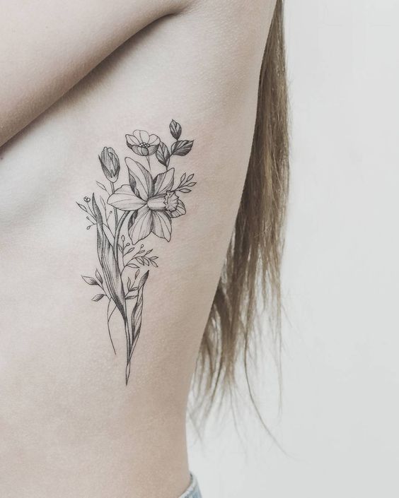 Gorgeous Flower Tattoo For Girl