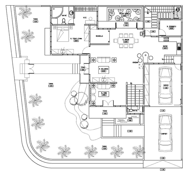 Contoh Gambar  Denah  Rumah  Besar  1  Lantai  Desain Rumah  